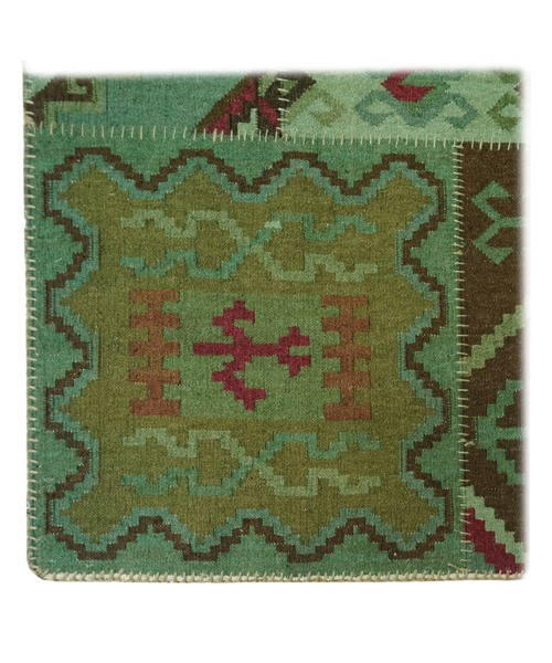 HAND WOVEN WOOLEN OVERDYED PATCH KILIM